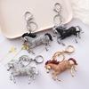 Keychain Pendant Sparkling Rhinestones Horse Design Metal Keyring Decorative Key Holder Bag Decoration