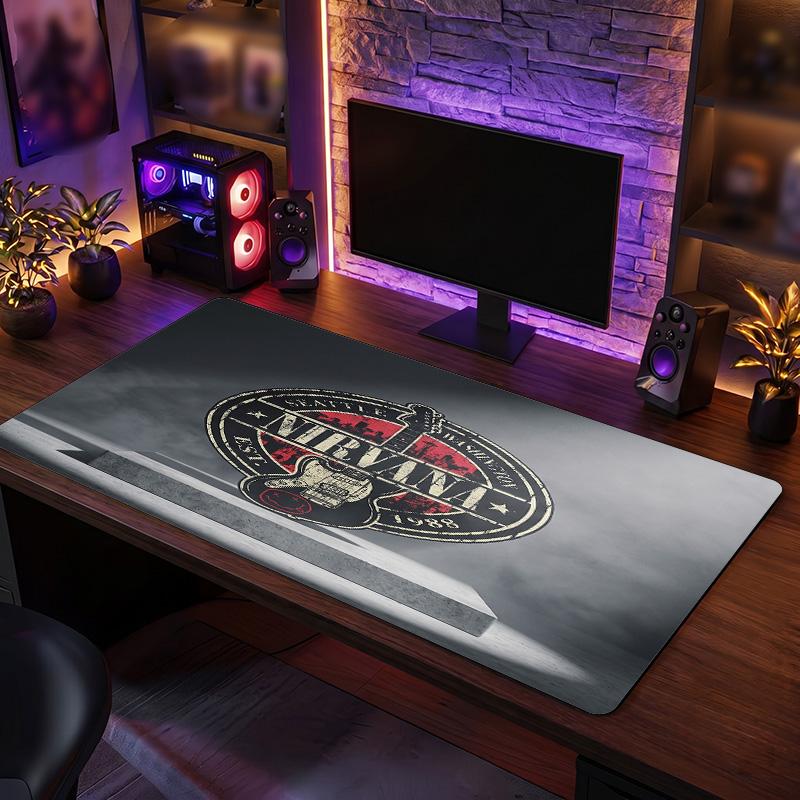 Nirvana Print Large Mouse Pad Smooth Surface Anti?Slip Desk Mat For Gaming Office Laptop Decoration