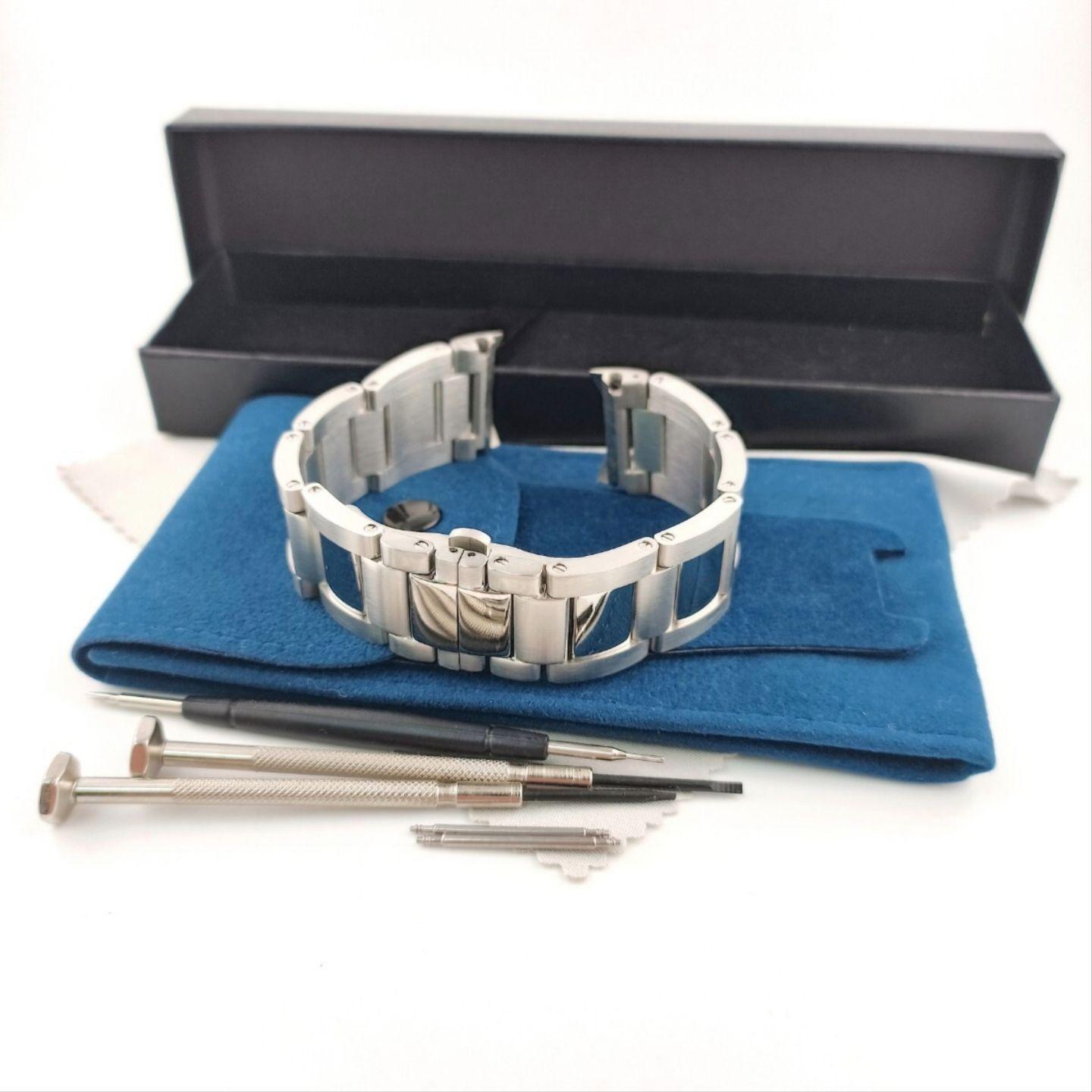 Used 23mm watch repair/replacement aftermarket bracelet matte x polished curved end [Compatible with] Cartier Caliber Cartier