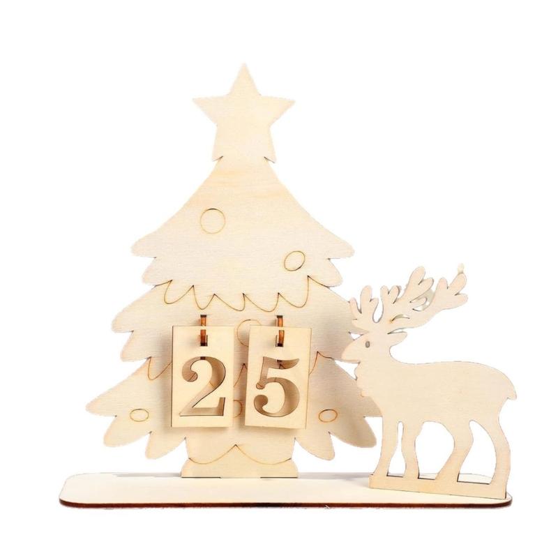 

Wood Christmas Advent Calendar With Wooden Number Sign Holiday Advent Calendar Desk Ornament For Festival Celebration 1