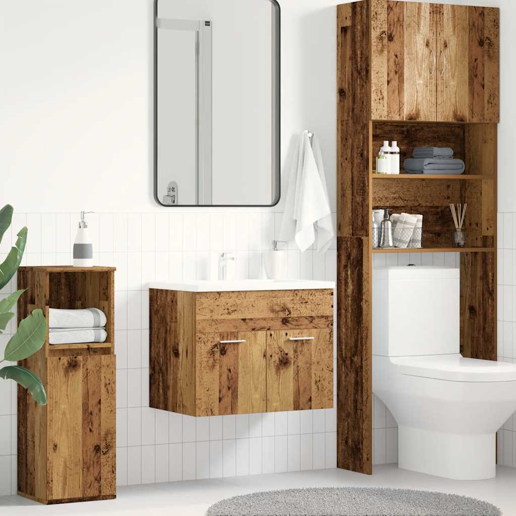 Bathroom Vanity Cabinet with Rustic Wood Effect 60 x 38.5 x 46 cm