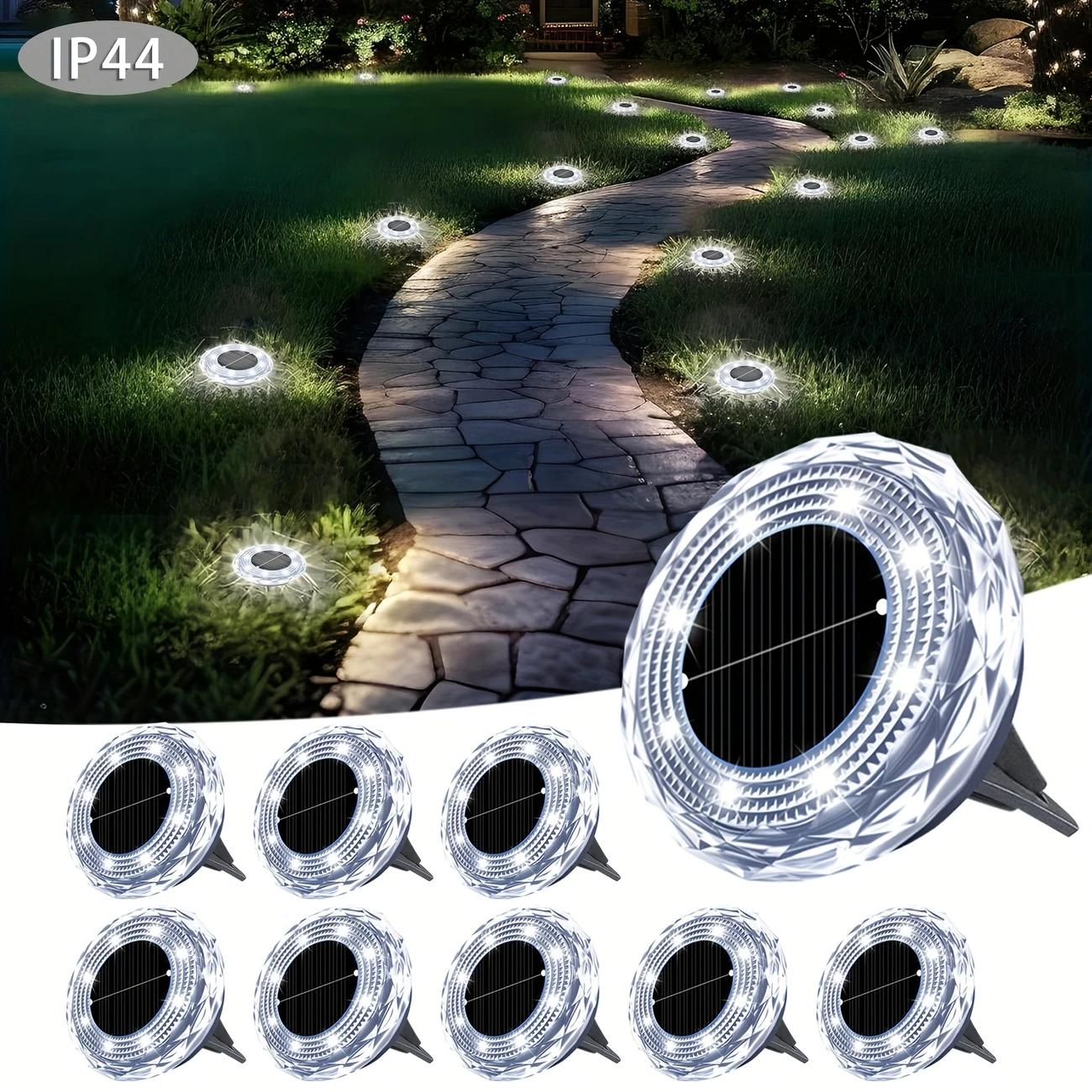 

1/2/4/8 шт. Мини солнечный кристальный напольный светильник уличного ландшафтного освещения для двора, сада, тротуара, декоративное освещение 1pc белый