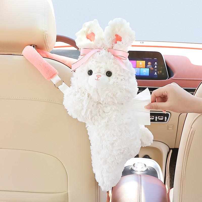 Creative Cartoon Car Plush Tissue Box - Hanging or Armrest Style