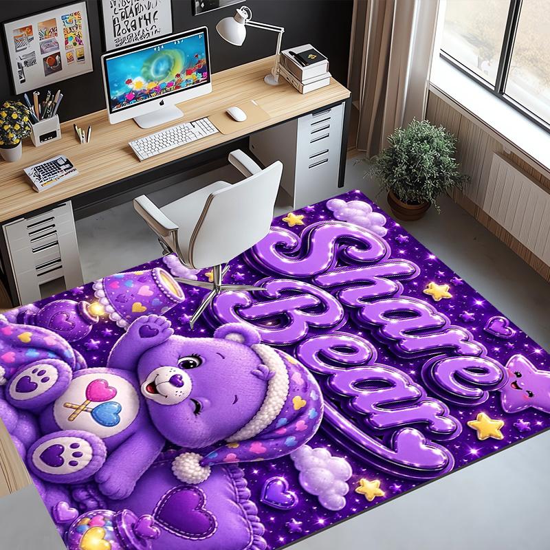 Care Bears Pattern Rug, Indoor/Outdoor Mat, for Picnic, Gameroom, Bedroom, Office, Living Room, Home Decor Carpet, Birthday Gift