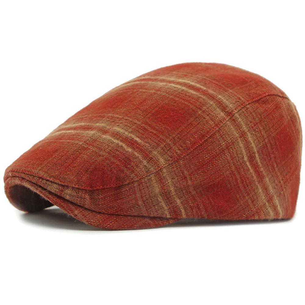 

HT4701 Berets Spring Autumn Hat Caps for Men Women Plaid Artist Painter Beret Hat Male Female Ivy Flat Cap Adjustable Beret Caps 55-59cm Adjustable бордовый