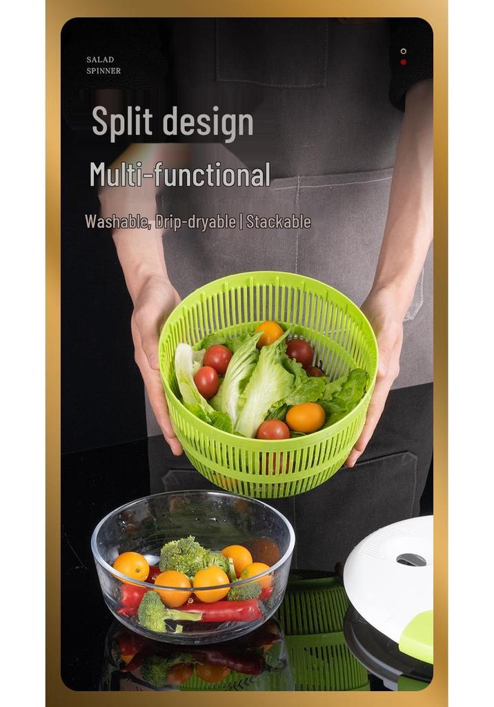 Centrifuga per Insalata e Cesto Disidratatore Manuale in Acciaio Inossidabile