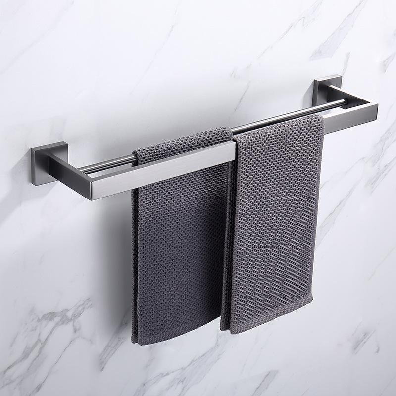 Stainless Steel Gunmetal Nordic Bathroom Towel & Storage Rack Set