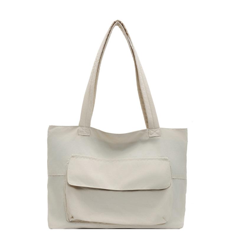 Large Capacity Commuter To Work Women'S Bag Lightweight Handbag Female College Student Class Shoulder Tote Bag Simple Canvas Bag