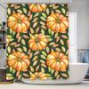 Tuniu Watercolor Pumpkin Leaves Shower Curtain Floral Autumn Bathroom Decor Unique Design