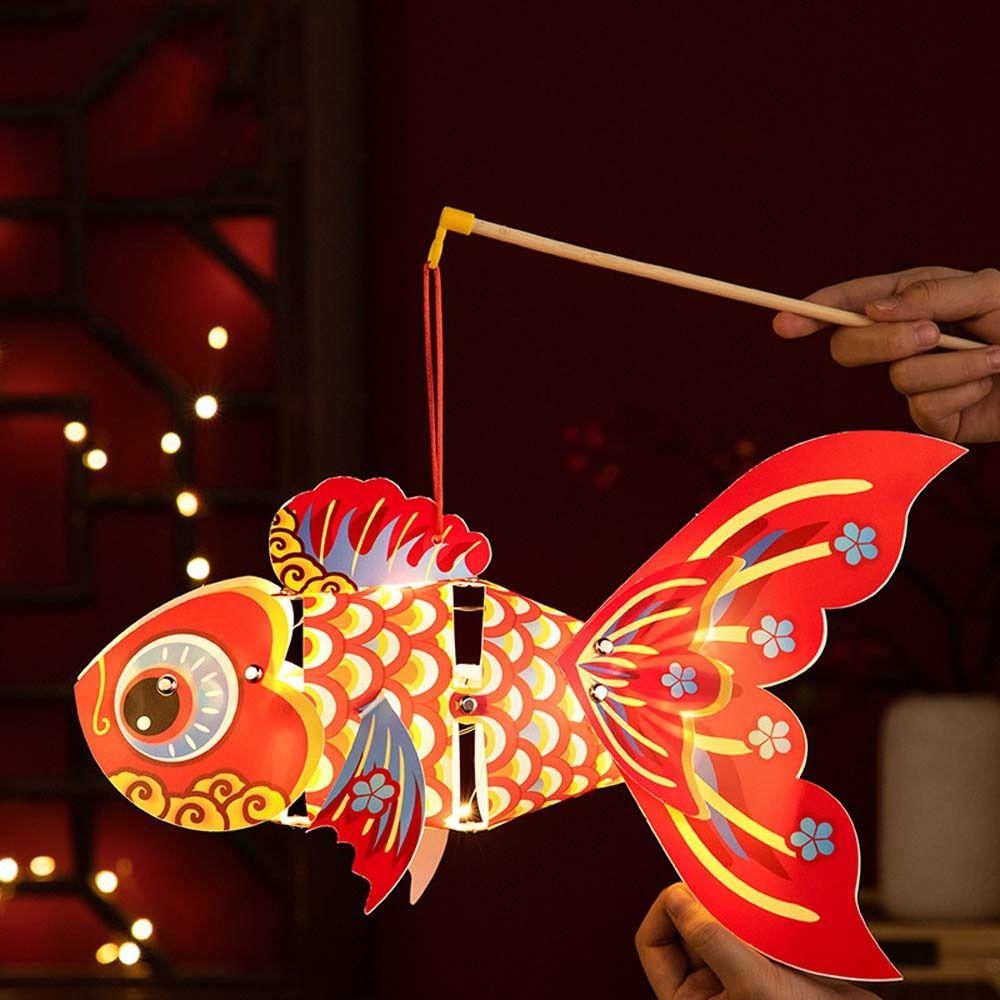 Chinese Style Children Fish Lantern Waterproof Celebration Lantern  Home New Year Decoration