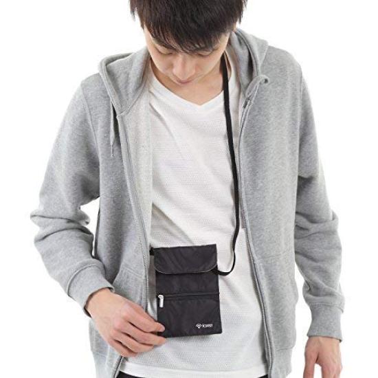 Passport Neck Electromagnetic Wave Security Pouch [Foppery] Case, Pouch, Anti-Skimming, Ultra-Lightweight, Shielding, (Gray)