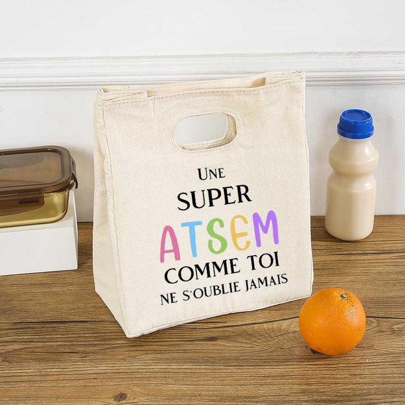 Une Super Atsem Toi Ne S'oublie Jamais Comme Print Lunch Bag Summer Jiuce Ice Cooler Bag Picnic Insulated Thermal Bag Astem Gift