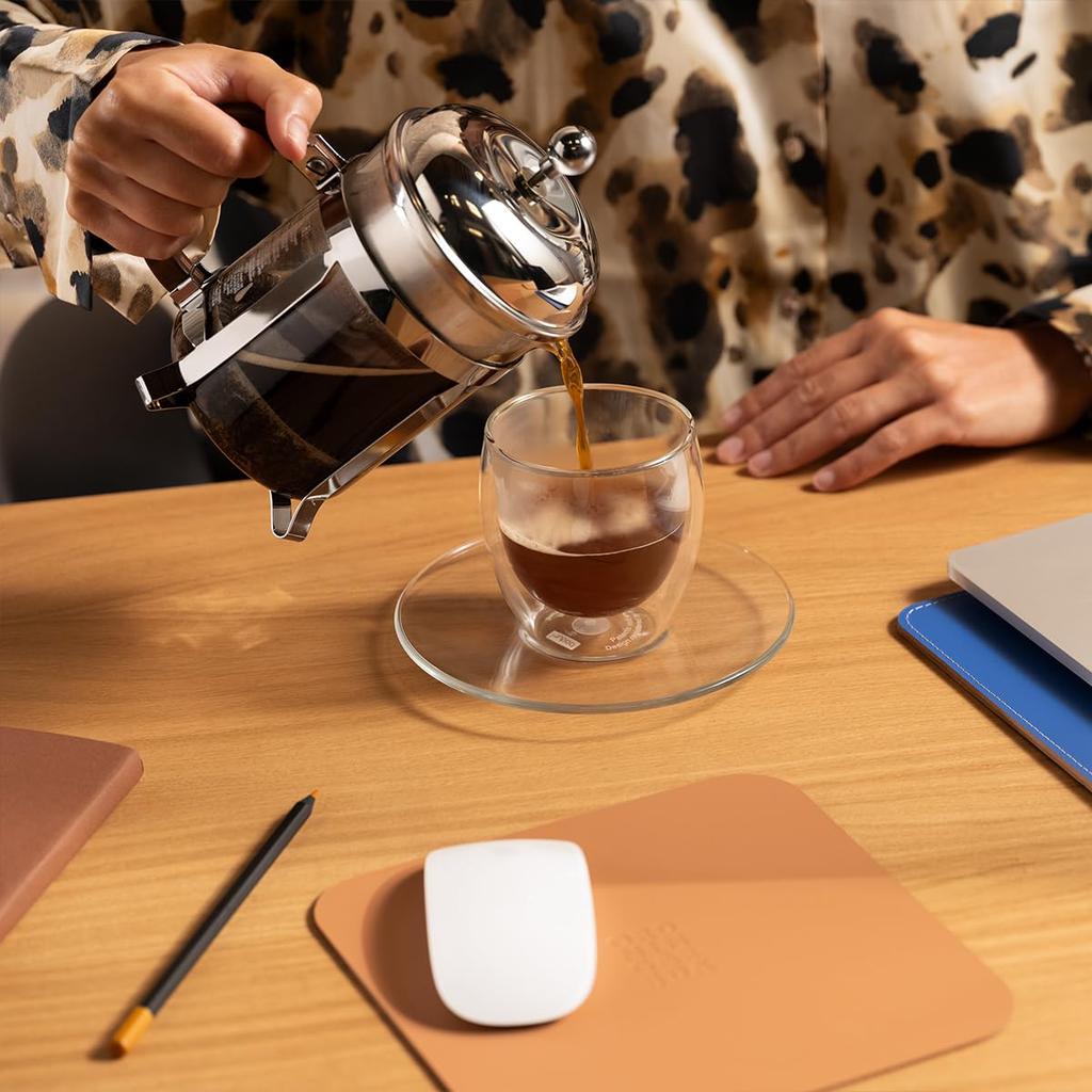 BODUM PAVINA Double-Walled Glasses, 250ml, Set of 6, Insulates Hot and Cold Drinks, Double-Walled, Heat-Resistant, Microwave, Oven, Dishwasher, and