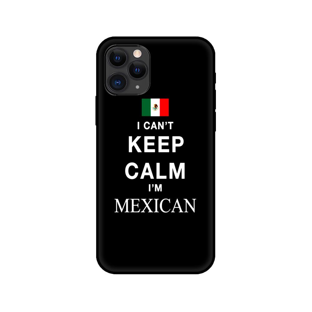 Black Tpu Case for Iphone 5 5s Se 2020 6 6s 7 8 Plus X 10 XR XS 11 12 Mini Pro MAX Back Cover Mexico Flag Emblem