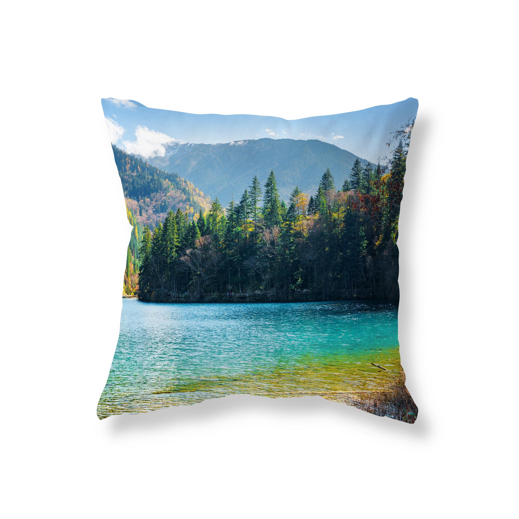 

Озеро Рица, горы, вид на природу, наволочка для вечеринки, декор для дивана, декор для комнаты, наволочка для подушки, чехол для подушки, домашний декор 40x40cm