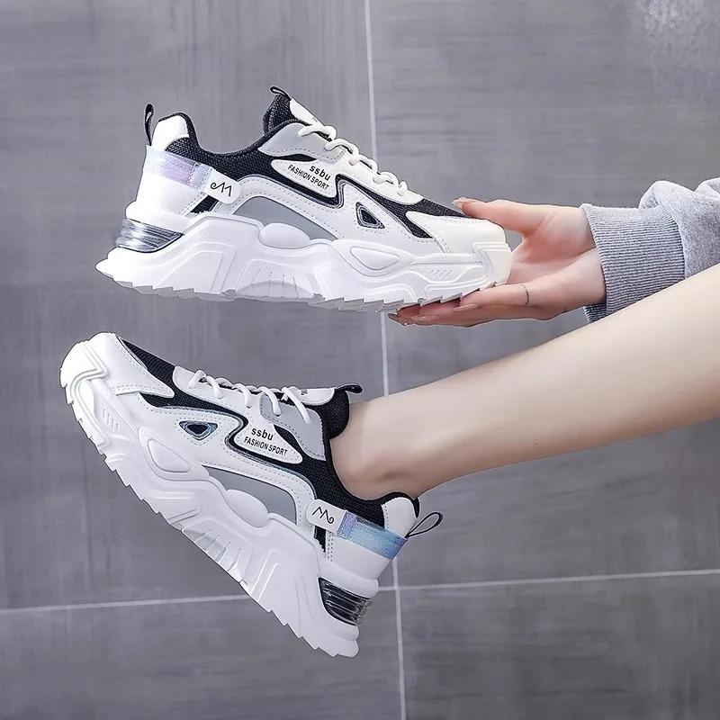 Fashion 2025 Sneakers Women Platform Flat Shoes Woman Shoes Green Casual Trainers Ladies Chunky Sneakers Women Shoes