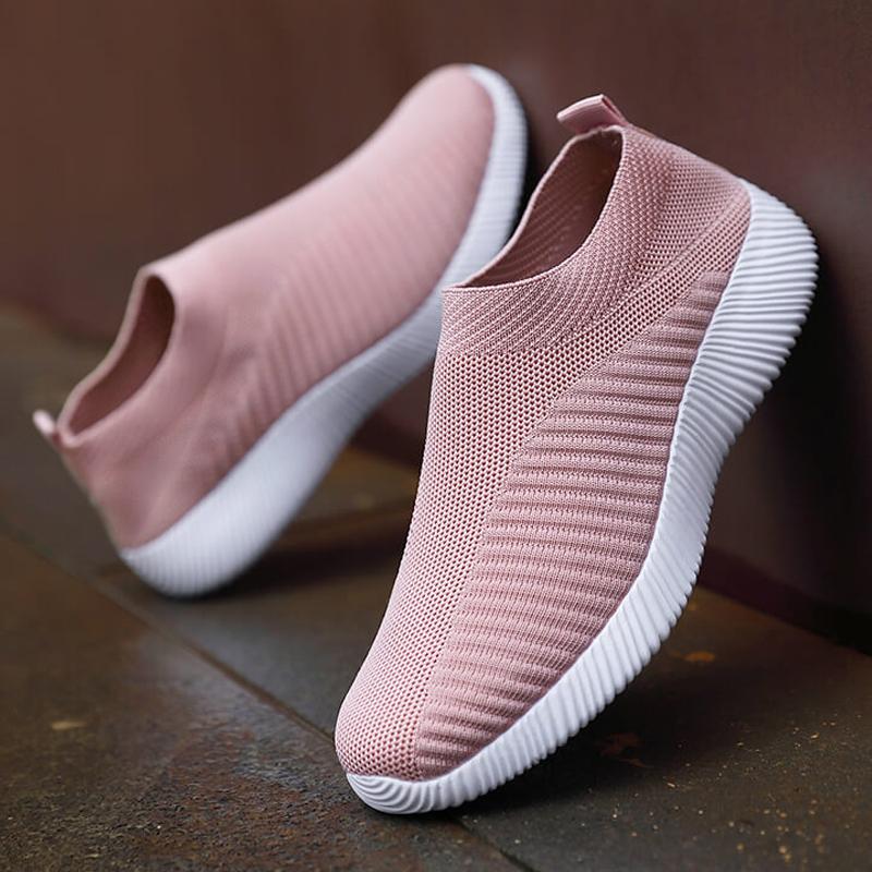 Nouvelles Chaussures Roses pour Femmes Baskets Souples Légères et Confortables Chaussures à Enfiler pour Femmes Mocassins Paresseux Chaussures de Marche pour Femmes Taille 36-42