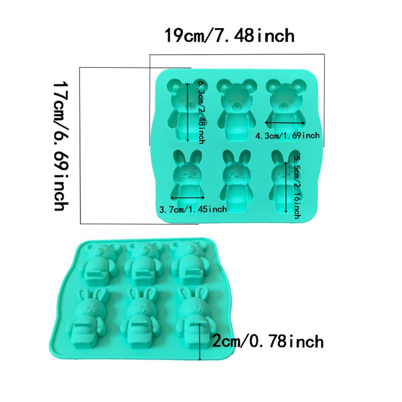 Creative Bear Rabbit Shaped Chocolate Silicone Mold 3D Candy Pudding Biscuit Cake Baking Mold