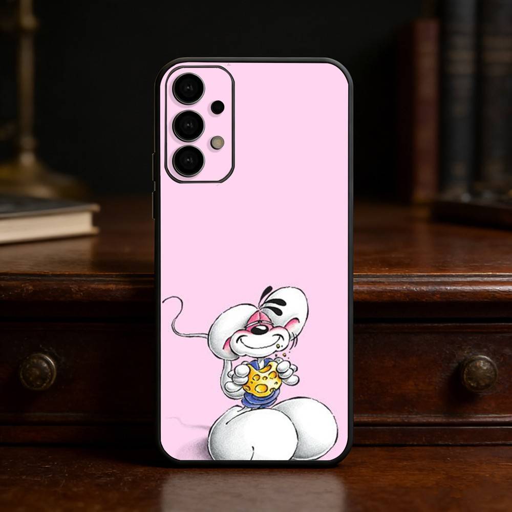 Custodia per telefono con topo Diddl a cartoni animati per Samsung S25,24,21,22,23,30,Ultra,20,Plus,Fe,Lite,Note Cover Nera Morbida