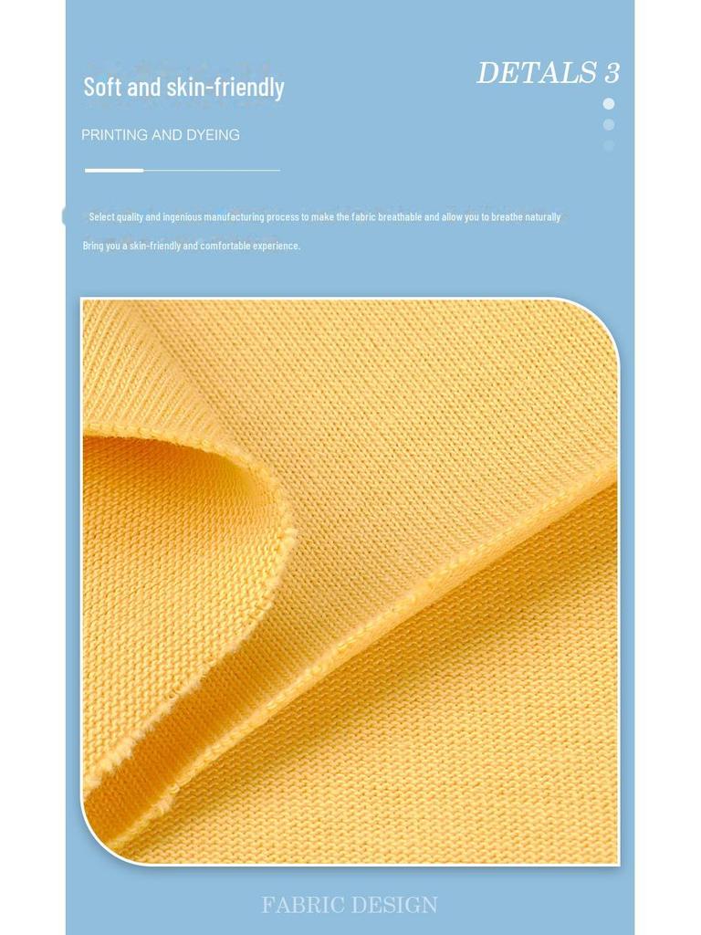 300g Heavyweight Combed Cotton Double Yarn T-Shirt Fabric - Smooth, Trendy, Pure Cotton Sweat Cloth