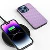 For iPhone 16 Pro Max Case Woven Texture PU Leather Coated PC+TPU Mobile Phone Cover