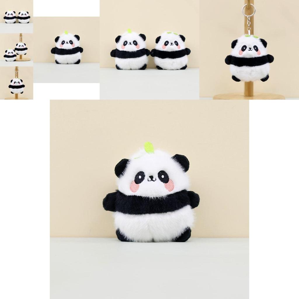 Charming Panda Plush Keychain Cute Short Plush Panda Doll Adorable Bag Accessory