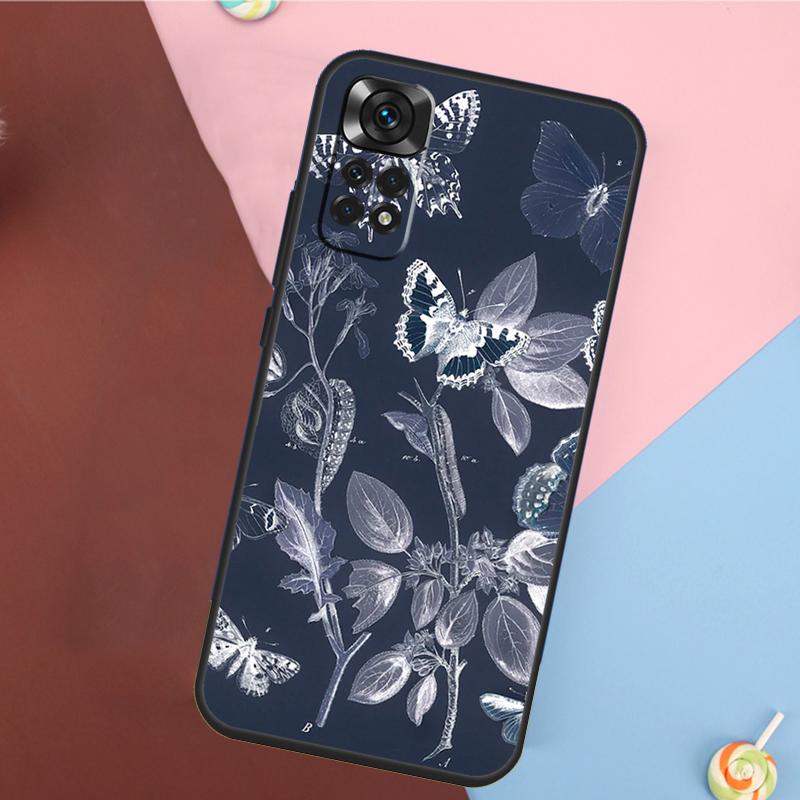 Butterfly Flower Cover For Xiaomi Redmi Note 13 Pro 14 12 11 9 10 9S 10S 11S 12S Redmi 14C 10C 12C 13C Case