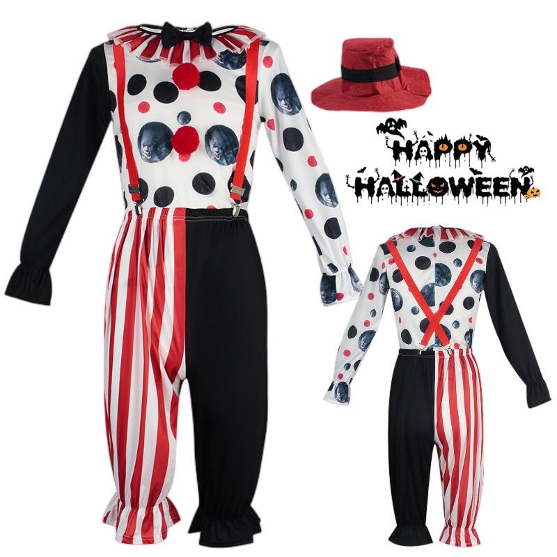 Circus Clown Cosplay Costume Halloween Party Props Funny Stage Performance Suit