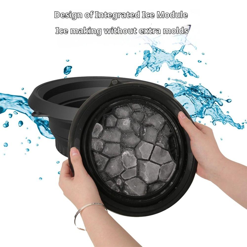 Silicone Foldable Face Ice Bath Bowl Large Ice Water Facials Bowl Ice Folding Basin  Travel