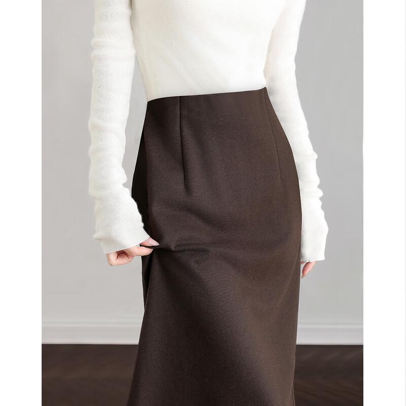 Demana Mermaid Style Elastic Waist Starry Tweed Mid-Length Skirt M