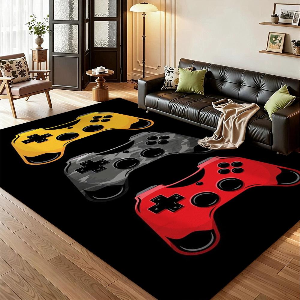 Colorful Game Controllers Patterned Rug Absorbent Nonslip Carpet For Bedroom Kitchen Bathroom Home Decor Halloween Gift