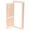 1/12 Dollhouse Miniature Wood External Door Unpainted Doll House Diy Accessories