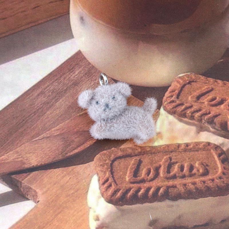 

5Pcs Cartoon Flocking Puppy Charm Cute Mini Little Dog Keychain Pendant Diy Keyring Making Accessories A2