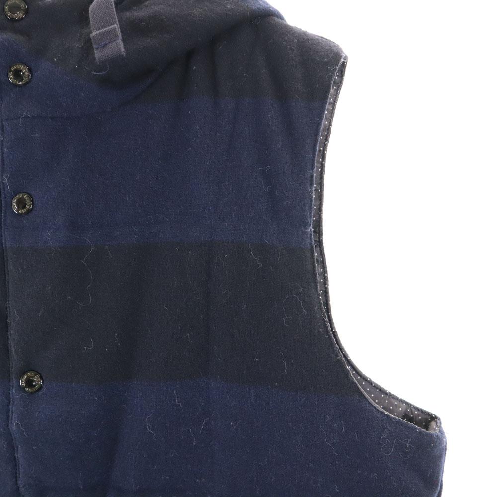ENGINEERED GARMENTS Made In Canada Border Pattern Batting Vest M Navy Men's Used