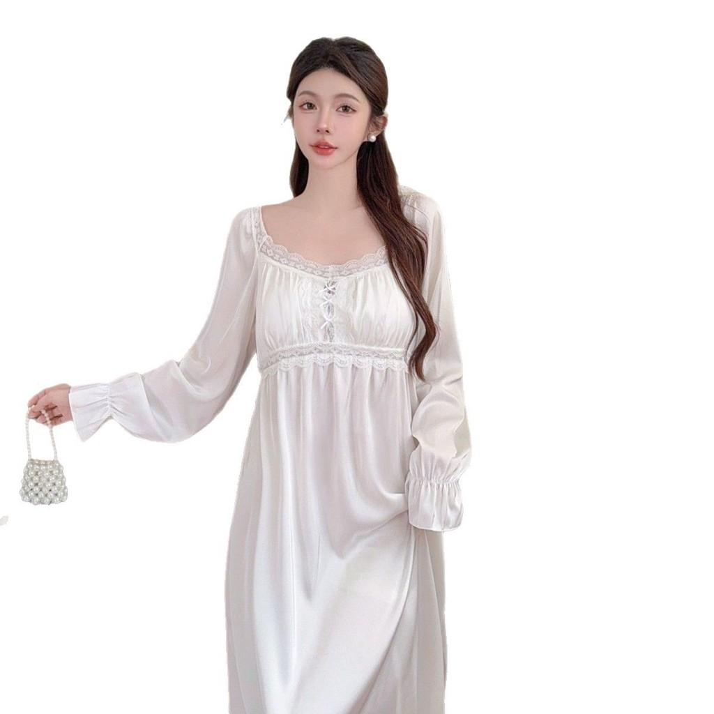 Women Ice Silk Sleep Dress With V Neck Sleeveless Design For Home Comforts