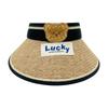 Cartoon Vinyl Children's Empty Top Hat Cute Baby Summer Outdoor Sports Sun Hat English Letter Knitted Straw Hat