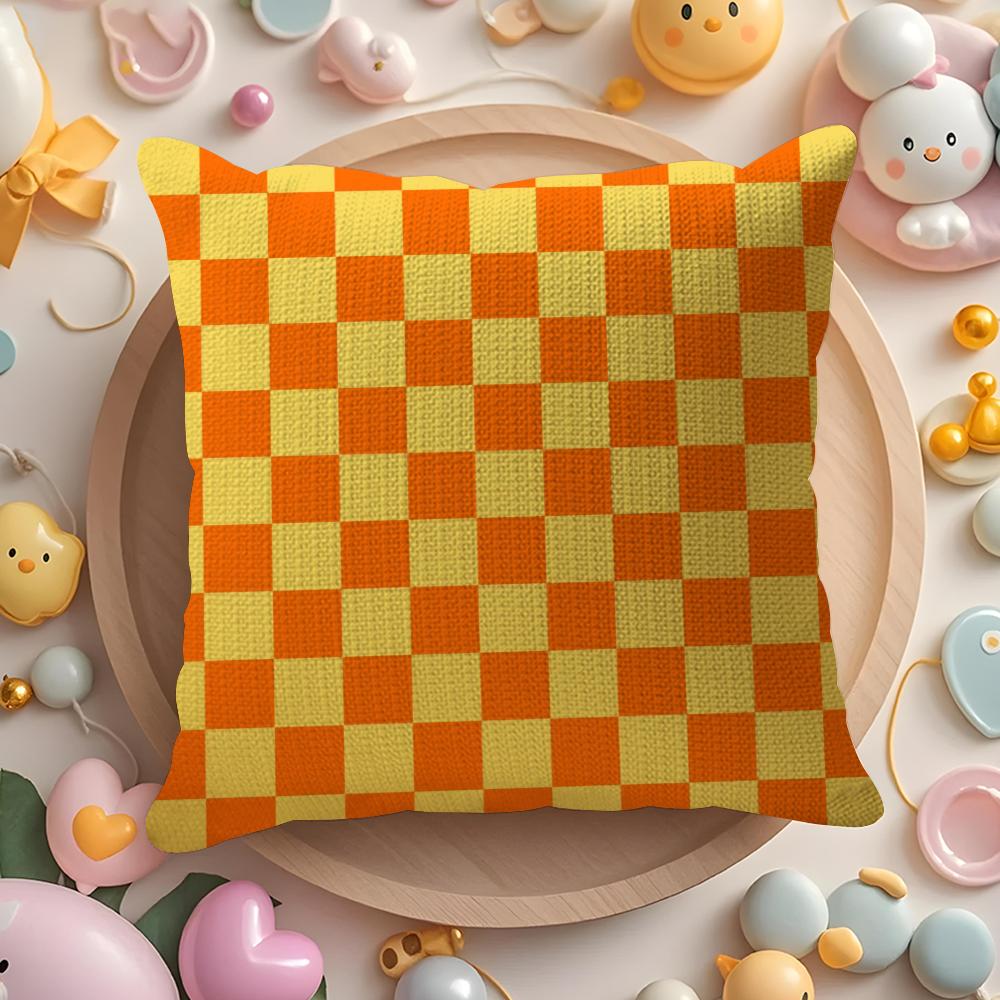 Simple And Stylish Checkerboard Pattern Pillow Case Sofa Living Room Bedroom Headboard Backrest Cushion Square Cushion