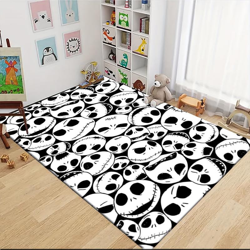 Nightmare Before Christmas Faces Carpet Rug Soft Washable Anti Slip Home Living Room Sofa Mats Personalized Christmas Rug