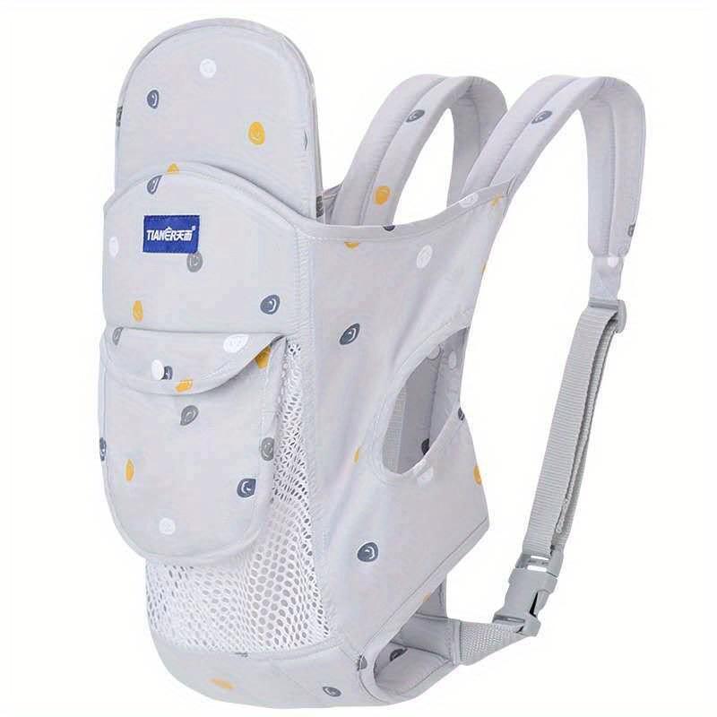 

Kangaroo Shoulder Strap for Infants Newborn Wrap Sling Ergonomic Cute Bite Towel Kid Breathable Front Facing Baby Carrier сірий колір