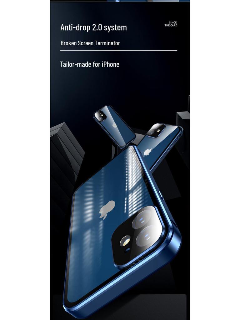 iPhone 16 Pro Max Metal Frame Protective Case with Double-Sided Glass
