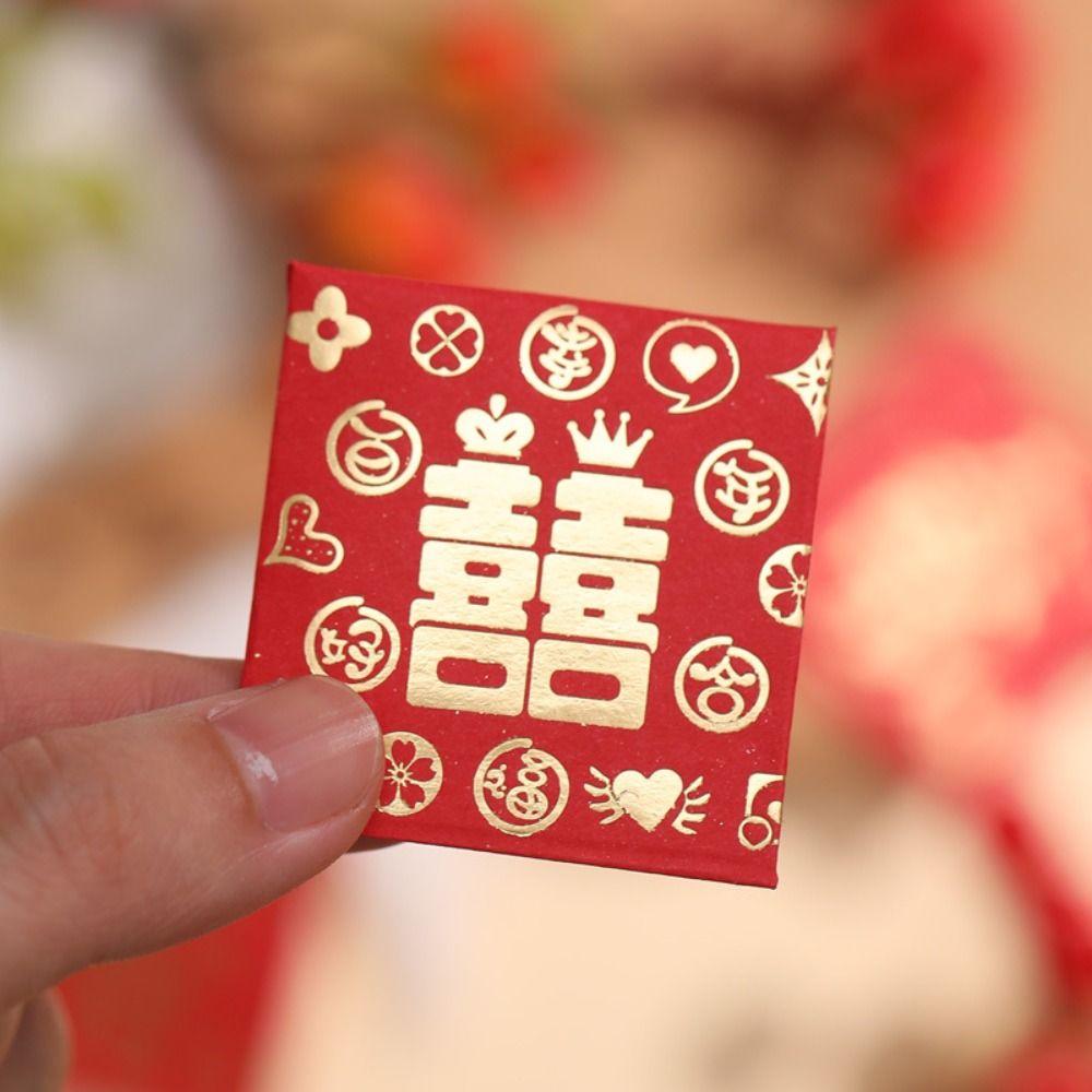 10PCS Dragon Pattern Luck Money Bag Best Wishes Red Envelope Chinese Money Bags  Spring Festival