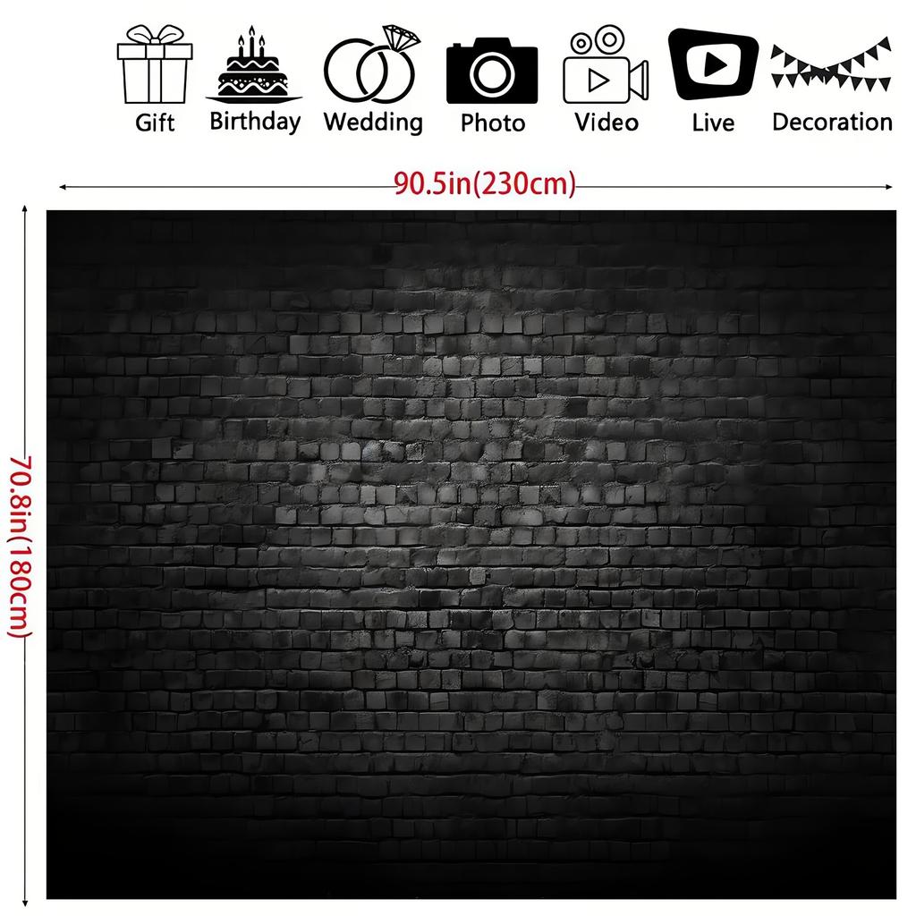 Black brick wall photography background Brick background Retro theme stone brick background birthday party