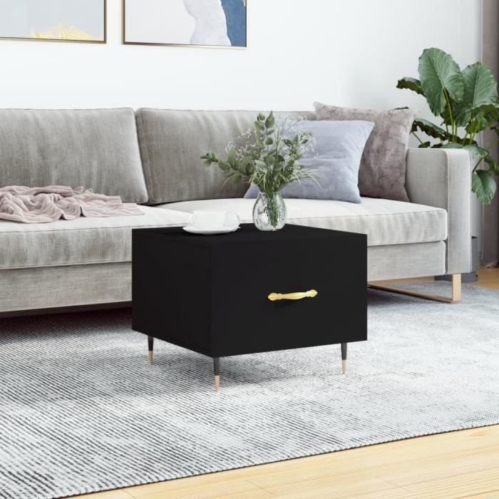 VidaXL Table basse Noir 50x50x40 cm Bois d'ingénierie 829350