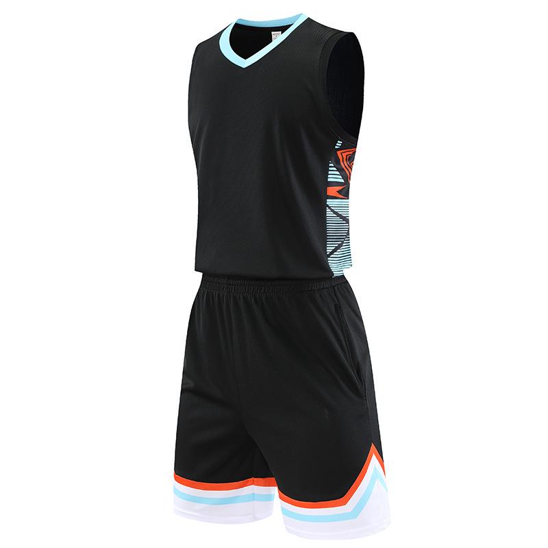 

Мужской тренировочный баскетбольный комплект - Командная форма с индивидуальной печатью 5XL чёрный