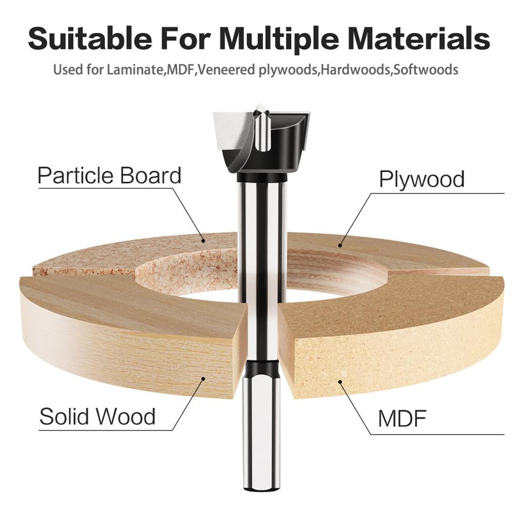 Forstner Drill Bit 17mm Diameter High Speed Steel with Titanium Coating for Wood and Plastic Drilling