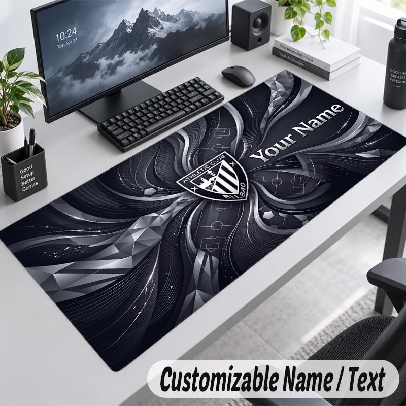 Custom Name Text Mouse Pad Athletic Bilbao FC Personalized Desk Pad For Work And Gaming