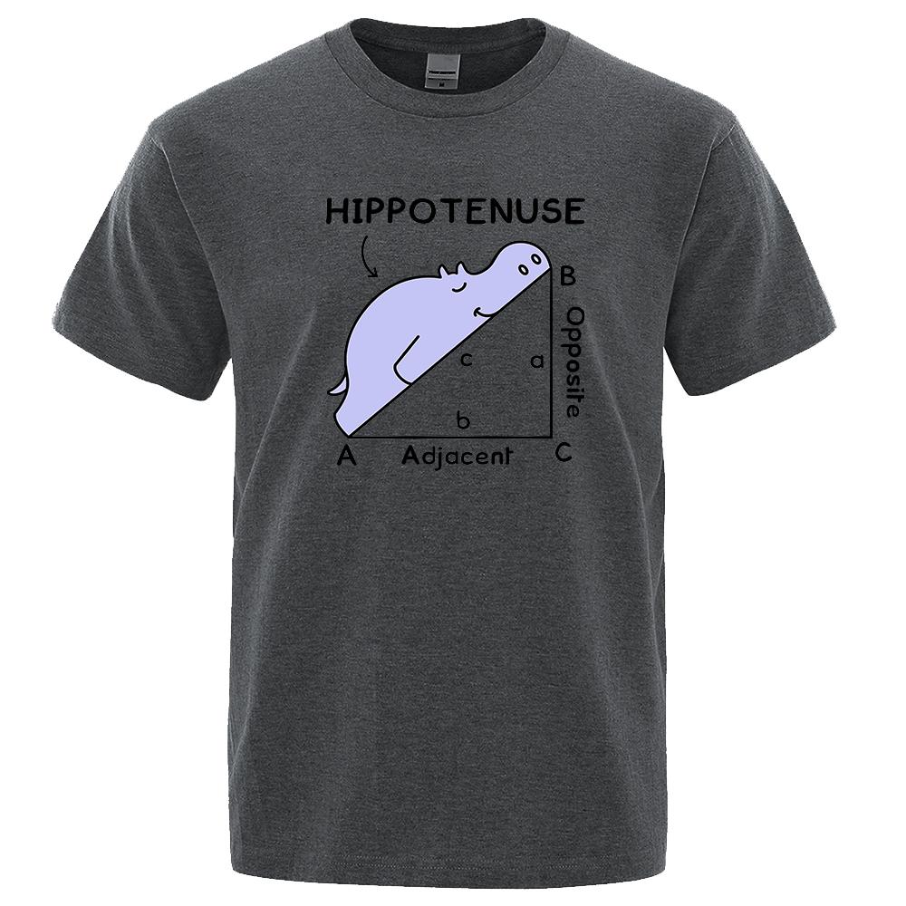 Hippotenuse Opposite Adjacent Funny Printed Mens T Shirts Trigonometric Functions Summer Cotton Cute Streetwear T-shirt Male