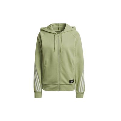 Essentials 3-Streifen Full-Zip Hoodie Damen Jacke Grün HE1661