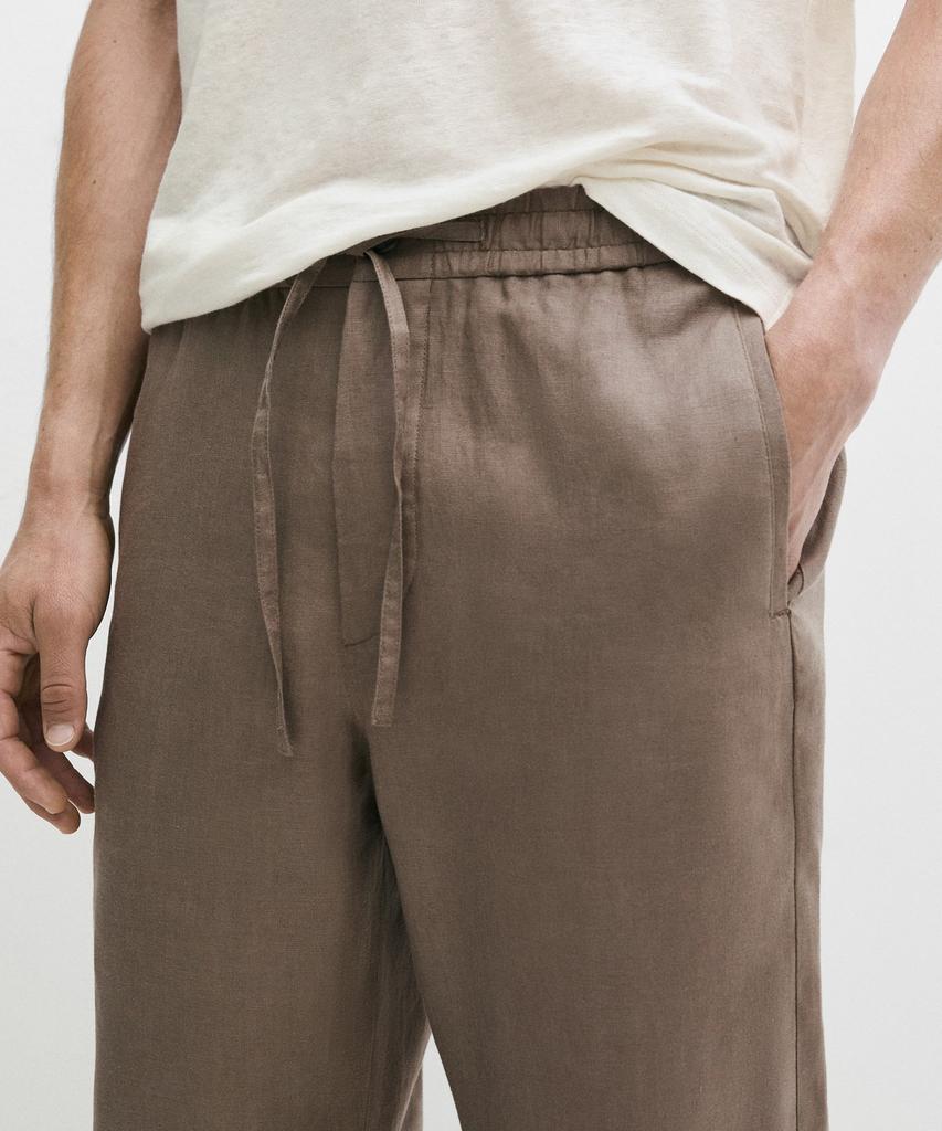 Masimodutti 100% Linen Relaxed Fit Pants