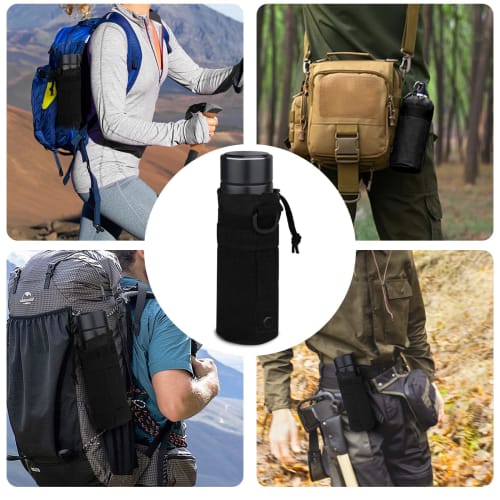 Water Bottle Pouch, 550ml PET Bottle Holder, Molle Compatible, Drink Holder, Water Bottle Case, Water Bottle Bag for Outdoor Activities, Camping, Fitn